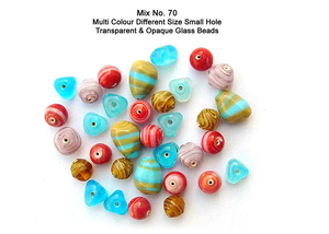 Perles de verre multicolores transparentes et opaques à petits trous pour la fabrication de bijoux – Perles artisanales abordables en gros - Product Image 2