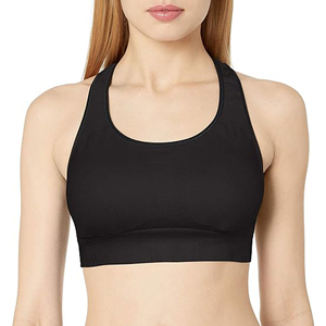 <b>Top</b> Class Women Black Sports Bra Medium Support Yoga Active Wear Spandex <b>Racer</b> <b>Back</b> Design Women Sports Bra - Product Image 1