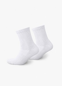 <b>Men's</b> <b>White</b> Crew <b>Socks</b> Cotton Blend Anti-Slip Athletic Knitted Ribbed Cuff Solid Color Standard Thickness Daily Wear - Product Image 1