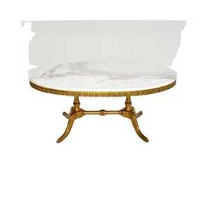 <b>White</b> Marble Round Side <b>Table</b> | Gold Tulip Pedestal Accent <b>Table</b> | Modern Marble Top <b>End</b> <b>Table</b> for Living Room & Office - Product Image 2