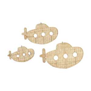 Décoration murale en rotin en forme de sous-marin, ensemble de décoration murale en osier, vente chaude, pour chambre d'enfant, mobilier pour enfants, vente en gros - Product Image 1