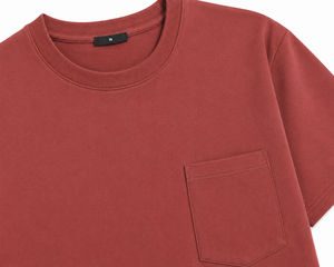 Men's O-Neck Short Sleeve Regular Fit Knitted Casual Jersey <b>T</b>-<b>Shirt</b> Solid Color <b>Pocket</b> Design Premium Quality Breathable - Product Image 3