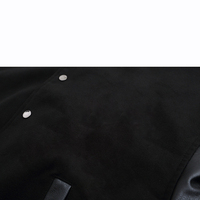 Veste universitaire en toile à prix d'usine abordable, vente en gros, commande en gros, unisexe, à capuche, streetwear d'hiver, patchwork, motif dessin animé géométrique, col montant