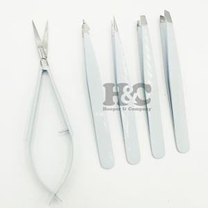 Pinzas Profesionales para Cejas ESD al por Mayor, de Acero Inoxidable, Inclinadas, Duraderas, Ecológicas, 4 Piezas, Multifuncionales - Product Image 5
