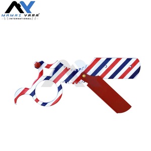 Professional Single Ring Striped Stainless Steel Straight Edge <b>Razor</b> Sustainable Single Blade Barber Shavette <b>Mens</b> Shaving Tool - Product Image 3