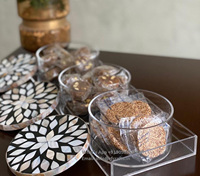 Boîte à bonbons moderne en acrylique avec couvercle en bois, boîte à bonbons élégante, plateau en acrylique design fantaisie, boîte à chocolat par RF Crafts