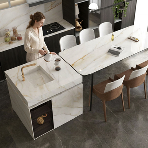 Angelo White Carreaux de pierre frittée haute brillance 1600x3200mm Marbre moderne pour extérieur Route Sous-sol Jardin Escalier pour murs - Product Image 4