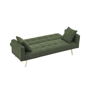 Divano Letto in Tessuto Teddy Fleece Verde da 71,7 Pollici con Cuscini Decorativi Attraenti, Compagni Perfetti per Comfort e Stile - Product Image 5