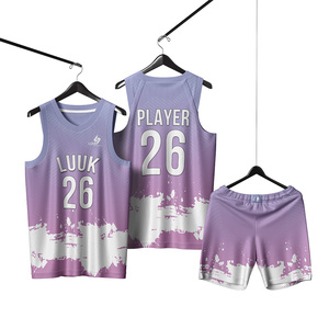 Ensemble short et maillot de basket-ball de haute qualité, col en V, sans manches, respirant, en maille, pour adultes, toutes saisons - Product Image 6