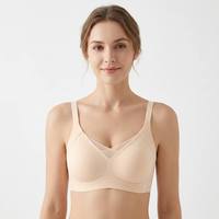 Soutien-gorge push-up en soie de mûrier tricoté uni, sans armatures, avec soutien massant, sans coutures, pour femme