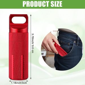 Lot de 4 organiseurs de pilules portables pour porte-clés, étuis de voyage étanches en aluminium hermétiques, porte-pilules assortis pour rangement sur porte-clés - Product Image 4