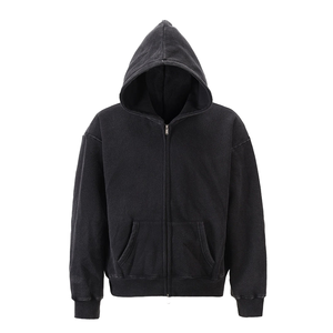 Wholesale Custom Logo Cotton Hoodie Full Zip Streetwear Casual <b>Jacket</b> for Men Unisex Low MOQ - Product Image 4