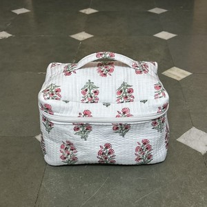 Quilted Make up <b>Bag</b> Large - <b>Vanity</b> <b>Bag</b> for Women| Cosmetic <b>Bags</b>, Washable <b>Bags</b>, Travel Pouch| Gift for Her - Product Image 6