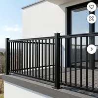 Rampe de balcon minimaliste en acier, montée au mur, en tube, résistante à la rouille, pour usage extérieur