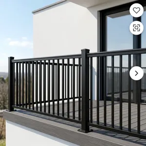 Rampe de balcon minimaliste en acier, montée au mur, en tube, résistante à la rouille, pour usage extérieur - Product Image 4
