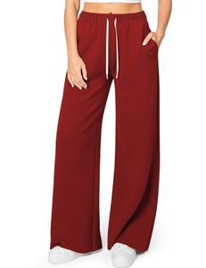 Pantalon de jogging en polaire pour femme, coupe droite, large et évasée, décontracté, ample, respirant et à séchage rapide, idéal pour l'hiver - Product Image 3