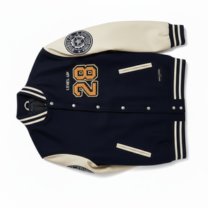 Veste universitaire LAYENNE de haute qualité pour hommes, broderie en polyester, logo personnalisé, veste universitaire unisexe, veste universitaire en tissu floqué - Product Image 4
