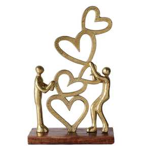 Escultura de Figuras de Amor Chapadas en Oro, Decoración Artística Hecha a Mano para Mesa, Diseño Contemporáneo para Sala de Estar, Día de San Valentín - Product Image 2