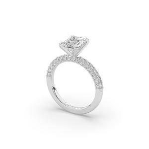 Anillo de Diamante Cultivado en Laboratorio con Corte Esmeralda Brillante de 2.932 Quilates, Diseño Ligero y Único, Anillo de Compromiso Solitario de Oro de 10K o 14K - Product Image 6