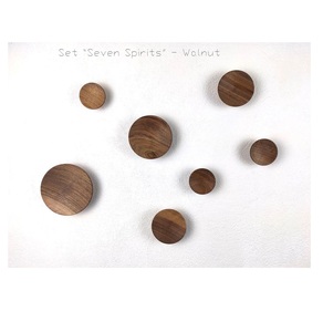 Juego de ganchos de madera para puerta de vestidor de casa, gancho de pared de nogal, moderno, hecho a mano, decorativo, mango de cocina - Product Image 1