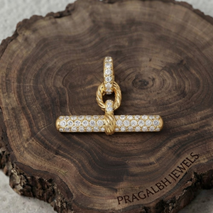 Diamond Moissanite Iced Out <b>T</b>-<b>Bar</b> Pendant Pave <b>Bar</b> Pendant Charm Luxury Gold Plated Statement Pendant Unisex Jewelry - Product Image 6