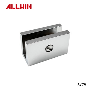 Solid Brass Square <b>Shower</b> Clamp Bracket Glass Clip Without Screw Inch and Metric Measurement <b>System</b> - Product Image 6