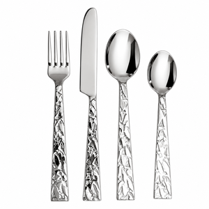 Ensemble de couverts en acier inoxydable martelé pour hôtels et restaurants, manche texturé artisanal, vaisselle de table - Product Image 6
