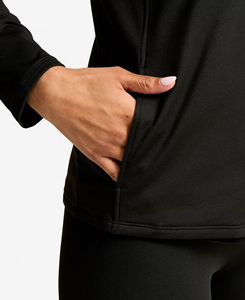 High Quality Women Black Full Zip Mock Neck <b>Workout</b> <b>Jacket</b> Sweat-Wicking Activewear Regular Fit Long Sleeve Solid Color Yoga Top - Product Image 4