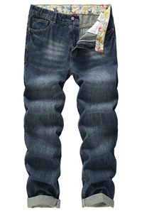 Jeans de Mezclilla para Hombre, Corte Recto, Lavado a la Piedra, Cintura Media, Corte Regular, Estilo Casual de Algodón, para Otoño - Product Image 3