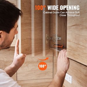 Set da 40 Cerniere per Ante di Armadi da Cucina, Apertura a 100 Gradi, Chiusura Morbida, Cerniere Nascoste per Mobili - Product Image 5