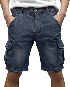 Men Tactical Cargo Denim Shorts Multi Pocket Streetwear - Product Image 2