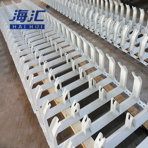 Industri sabuk konveyor membawa dukungan fland baja dan Stainless melalui <span class=keywords><strong>Idler</strong></span> roller bingkai untuk penanganan bahan tambang - Product Image 3
