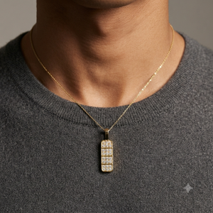 SHRAMAN DIAMOND - Colgante de Oro de 10K con Diamantes Cultivados en Laboratorio, Diseño de Barra Vertical Pequeña, Minimalista, Personalizado, Moderno y Único - Product Image 2