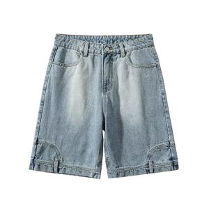 High Quality Custom Men's Canvas Denim <b>Jeans</b> Shorts 100% Cotton Casual Baggy Summer Brown Carpenter <b>Elastic</b> <b>Waist</b> OEM Service - Product Image 1