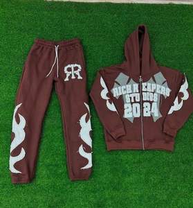 Sudadera con capucha informal unisex de alta calidad con cremallera y estampado, estilo jogger esencial para hombre - Product Image 4