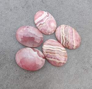 Cabochon ovale en rhodochrosite, pierre précieuse calibrée à dos plat, pierre en vrac pour la fabrication de bijoux, fournitures artisanales, objets de collection - Product Image 2