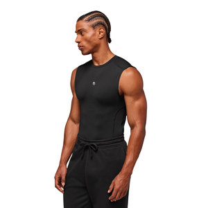 Camiseta Deportiva Negra Ajustada para Hombre, Ropa Deportiva y de Entrenamiento con Tela Transpirable y Elástica para Gimnasio - Product Image 4