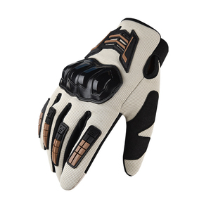 Gants de moto unisexes en nylon, protection intégrale des doigts, équipement de conduite avec armure rigide pour les jointures, sangle de poignet réglable - Product Image 1