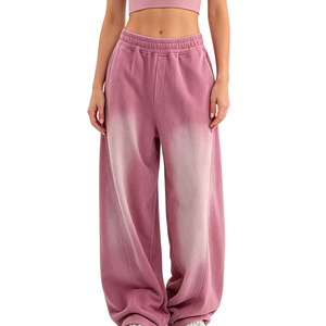 fabricante de pantalones deportivos personalizados para mujer |   Pantalones deportivos holgados estilo Y2K para mujer |   pantalones deportivos para mujer para la universidad - Product Image 3