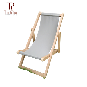 Chaise de plage pliante moderne ThinhPhu, structure en plastique, tissu Oxford, chaise longue d'extérieur, style côtier, utilisation en jardin ou hôtel - Product Image 3