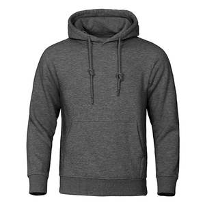 Vente en gros de sweats à capuche d'hiver personnalisés avec logo noir sur le devant, OEM |   Sweat-shirt pour homme en coton molletonné de haute qualité 450g |   Séchage rapide - Product Image 5