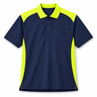 Polo de travail pour homme noir et vert citron, manches courtes, poche poitrine, fermeture boutonnée, uniforme de personnel, vêtements d'équipe, tenue de travail