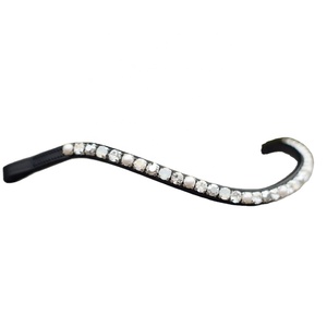 แถบคิ้วม้าหนังแท้100% คริสตัลวิบวับทนทาน/พลอยเทียมออกแบบได้ตามต้องการ - Product Image 1