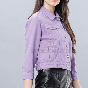 แจ็คเก็ตยีนส์ผู้หญิง คอปกพับได้ สีและขนาดตามสั่ง ไซส์พลัส ระบายอากาศได้ดี น้ำหนักเบา เหมาะสำหรับใช้งานกลางแจ้ง - Product Image 5