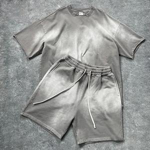 Conjunto de Pantalones Cortos para Hombre, Camiseta de Manga Corta, 2 Piezas, Conjunto Deportivo Informal Personalizado de Verano, 100% Algodón - Product Image 2