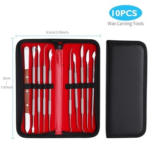 Juego de 10 Herramientas de Acero Inoxidable para Esculpir Cera Dental, Kit de Instrumentos Quirúrgicos para Escultura Dental con Estuche - Product Image 3