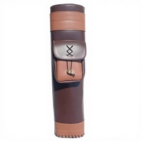 Sacoche de tir à l'arc Lather pour arc classique avec poche et sangle, couleur beige, Majid Impex Mi-1119, chasse