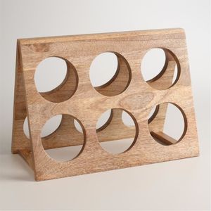 Moderno Estante Vertical de Madera para Vino, Soporte para 6 Botellas, Estante de Almacenamiento de Vino para Encimera de Escritorio, Exhibidor de Vino de Madera Minimalista - Product Image 4