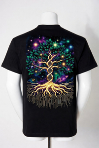 เสื้อยืดแขนสั้นสีดำสำหรับผู้ชาย คอกลม ทรงโอเวอร์ไซส์ สไตล์ลำลอง ผ้าเจอร์ซีย์คอตตอน 100% พิมพ์ลายซิลค์สกรีน น้ำหนัก 220 กรัม ระบายอากาศได้ดี - Product Image 2
