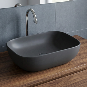 Vasque de comptoir ovale en céramique de luxe moderne couleur chocolat foncé pour salle de bain, hôpital et centre commercial - Product Image 6